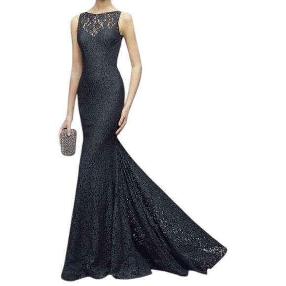 Pronovias Barcelona Women's Size 10 Black Lace Fenisia Formal Dress Gown Pronovias Barcelona Women's Size 10 Black Lace Fenisia Formal Dress Gown